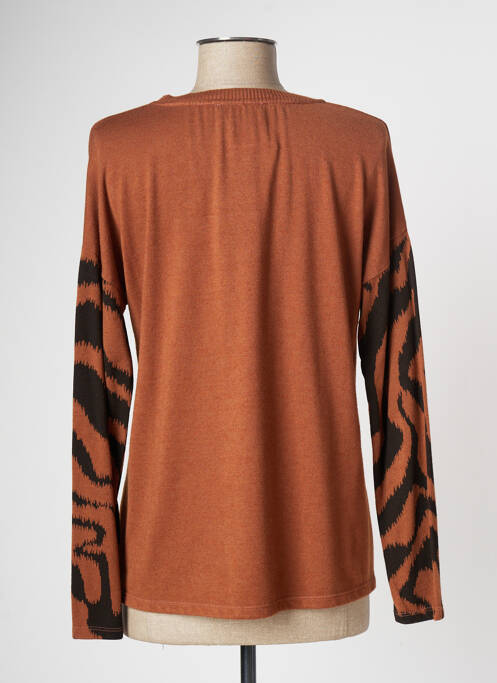 Pulover maro COULEURS DU TEMPS femeie