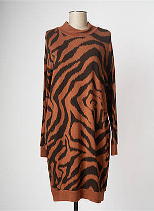 Rochie pulover maro COULEURS DU TEMPS femeie