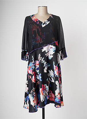 Rochie midi imprimeu fantezie mâneci lungi negru MERI & ESCA femeie