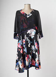Rochie midi imprimeu fantezie mâneci lungi negru MERI & ESCA femme