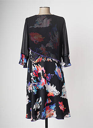 Rochie midi imprimeu fantezie mâneci lungi negru MERI & ESCA femeie