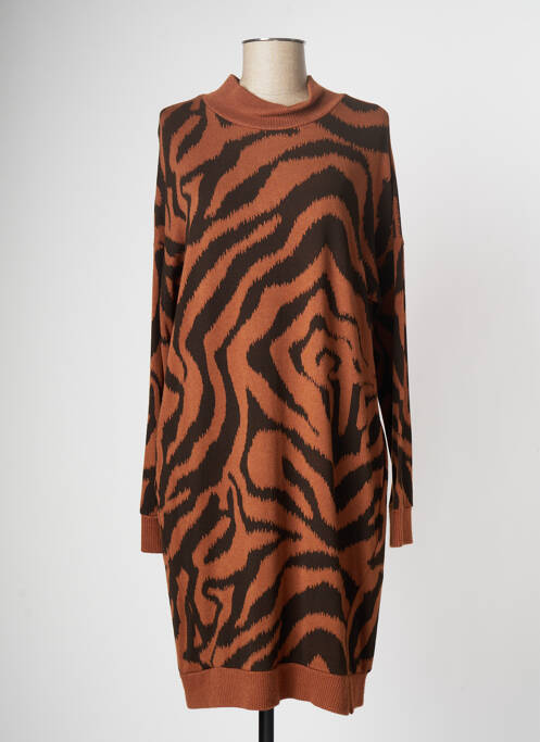 Rochie pulover maro COULEURS DU TEMPS femeie