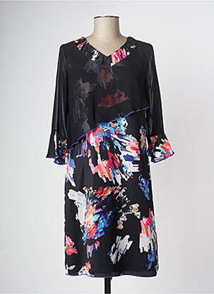Rochie midi imprimeu floral mâneci 3/4 negru MERI & ESCA femeie