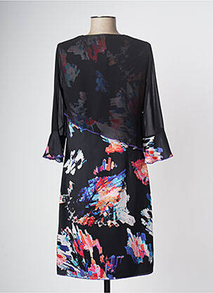 Rochie midi imprimeu floral mâneci 3/4 negru MERI & ESCA femeie