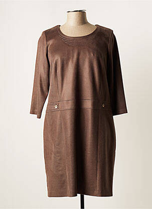 Rochie scurtă mâneci 3/4 mâneci 3/4 maro GUY DUBOUIS femeie