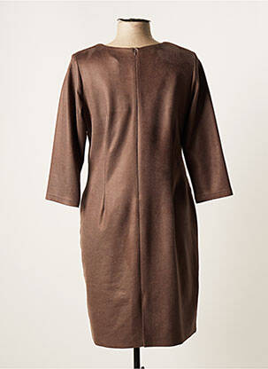 Rochie scurtă mâneci 3/4 mâneci 3/4 maro GUY DUBOUIS femeie