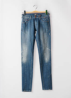 Blugi skinny efect uzat decolorat talie joasă albastru TOMMY HILFIGER femeie
