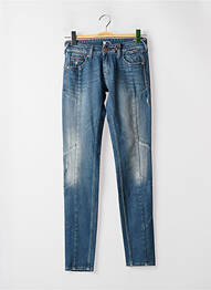 Blugi skinny efect uzat decolorat talie joasă albastru TOMMY HILFIGER femme