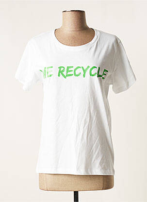 Tricou croială dreaptă mâneci scurte alb SAVE THE DUCK femeie