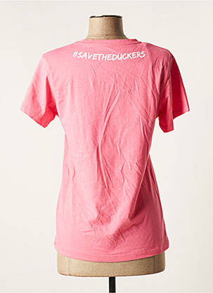 Tricou croială dreaptă mâneci scurte roz SAVE THE DUCK femeie