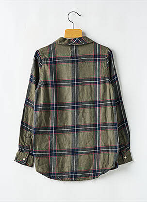 Cămașă țesătură poplin mâneci lungi verde GARCIA fată