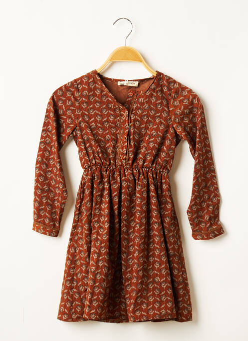 Rochie midi maro MINI MIGNON fată