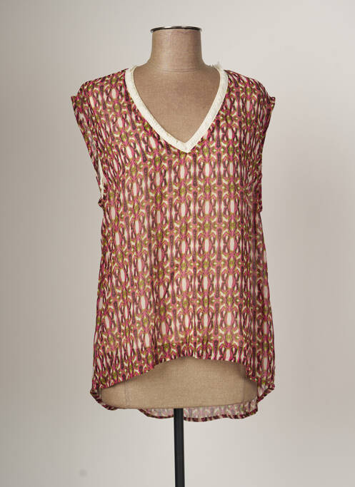 Tunică mâneci scurte roz ARELINE femeie