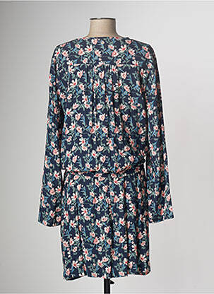 Rochie midi imprimeu floral mâneci lungi albastru MAE MAHE femeie