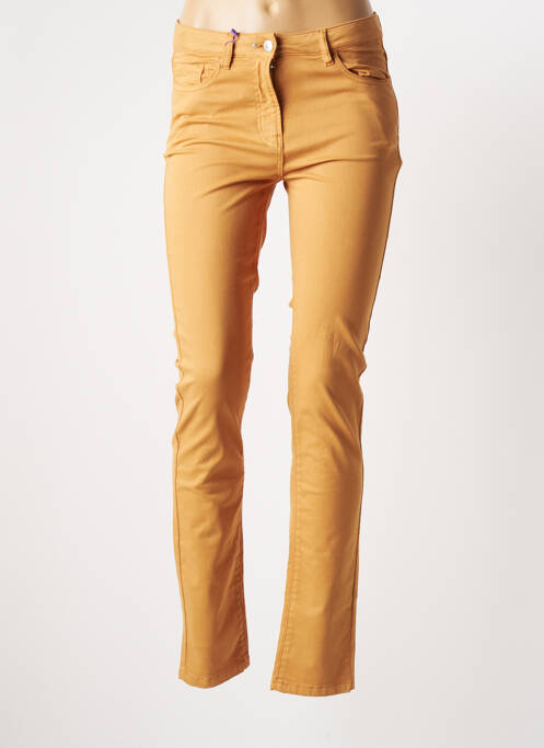 Pantalon slim bej JULIE GUERLANDE femeie