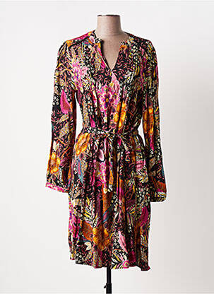 Rochie midi imprimeu floral mâneci lungi violet JULIE GUERLANDE femeie