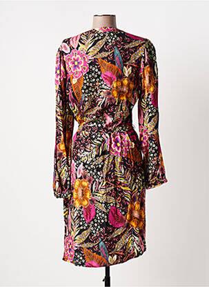 Rochie midi imprimeu floral mâneci lungi violet JULIE GUERLANDE femeie