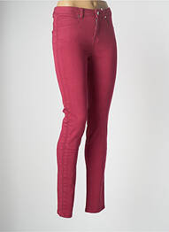 Pantalon slim țesătură poplin mărime normală roz C'EST BEAU LA VIE femeie