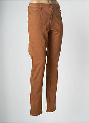 Pantalon slim țesătură poplin mărime normală maro C'EST BEAU LA VIE femeie