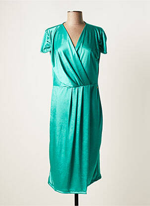 Rochie midi mâneci scurte mâneci scurte verde DANIELA femeie