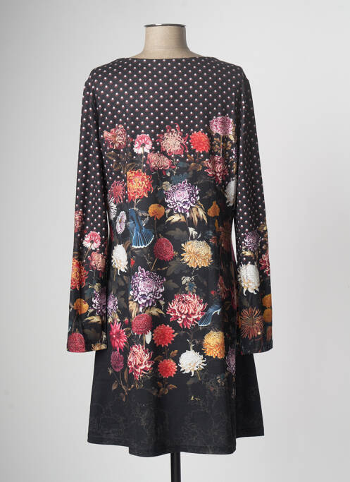 Rochie midi croială evazată mâneci lungi negru MULTIPLES femme