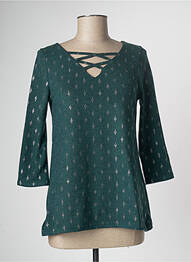 Pulover croială cambrată mâneci 3/4 verde MULTIPLES femeie