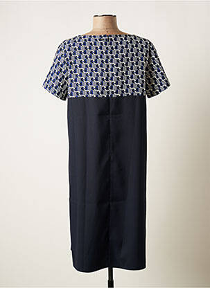 Rochie midi închidere cu fermoar la spate mâneci scurte albastru MEXX femeie