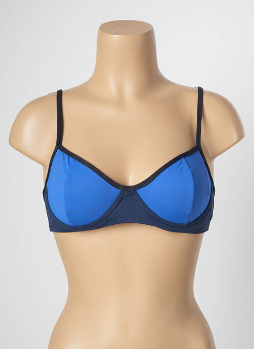 Sutien de costum de baie elasticitate sutien cupe întregi cu decolteu înalt albastru SALINAS femme