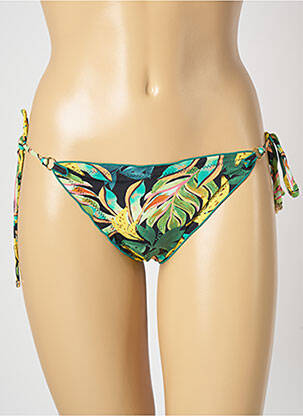 Chiloți de baie imprimeu tie and dye bikini verde LA PLAYA femeie