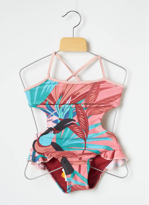 Costum de baie dintr-o singură piesă roz BLUE MAN fată