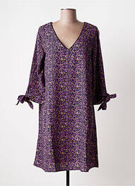 Rochie midi croială fluidă mâneci 3/4 violet BLANCHEPORTE femme