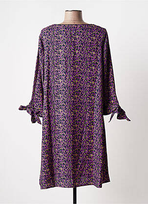 Rochie midi croială fluidă mâneci 3/4 violet BLANCHEPORTE femeie