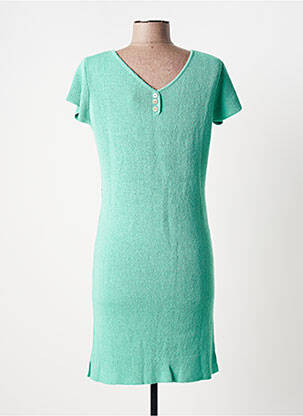 Rochie pulover elasticitate mâneci scurte verde POLES femeie