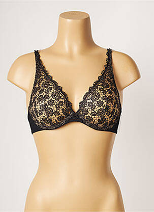 Sutien efect material satinat top triunghiuri negru AUBADE femeie