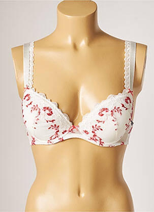 Sutien broderie sutien push-up cu aer, model înalt alb AUBADE femeie