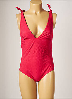 Costum de baie dintr-o singură piesă efect material satinat top triunghiuri roz SIMONE PERELE femeie