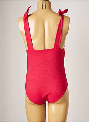 Costum de baie dintr-o singură piesă efect material satinat top triunghiuri roz SIMONE PERELE femeie