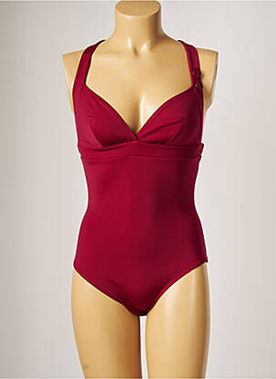 Costum de baie dintr-o singură piesă elasticitate sutien cupe întregi cu decolteu înalt roșu SIMONE PERELE femeie