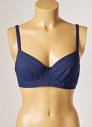 Sutien de costum de baie elasticitate sutien cupe întregi cu decolteu înalt albastru SIMONE PERELE femme