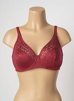 Sutien broderie top triunghiuri roșu FEMILET femeie