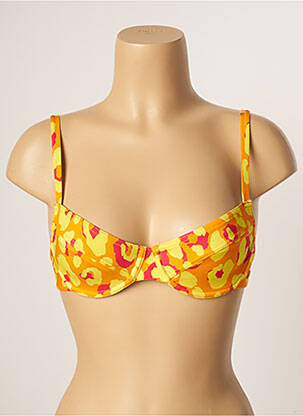 Sutien de costum de baie elasticitate sutien cupe întregi cu decolteu înalt galben BANANA MOON femeie