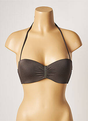 Sutien de costum de baie elasticitate sutien balconet cu decolteu înalt gri BANANA MOON femeie