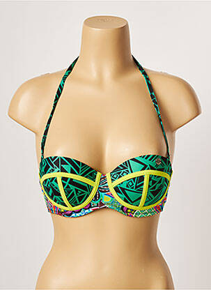 Sutien de costum de baie elasticitate sutien balconet cu decolteu înalt verde BANANA MOON femeie