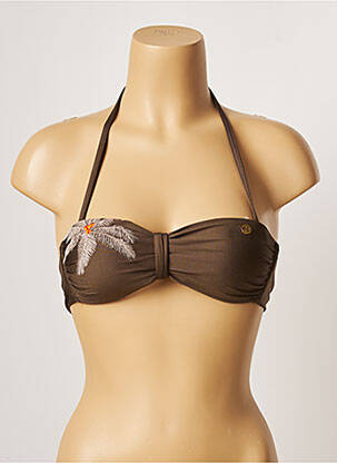 Sutien de costum de baie elasticitate top bentiță maro BANANA MOON femeie