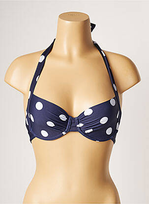 Sutien de costum de baie elasticitate sutien cupe întregi cu decolteu înalt albastru BANANA MOON femeie