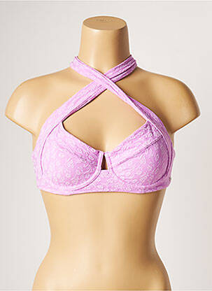 Sutien de costum de baie elasticitate top triunghiuri roz BANANA MOON femeie