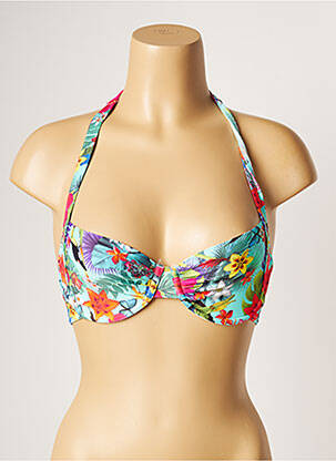 Sutien de costum de baie elasticitate sutien cupe întregi cu decolteu înalt albastru BANANA MOON femeie