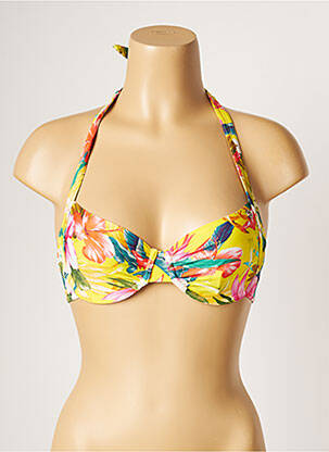 Sutien de costum de baie elasticitate sutien cupe întregi cu decolteu înalt galben BANANA MOON femeie