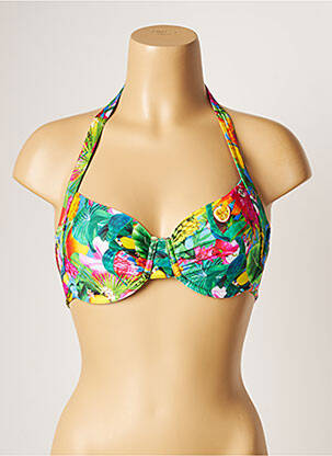 Sutien de costum de baie elasticitate sutien cupe întregi cu decolteu înalt verde BANANA MOON femeie