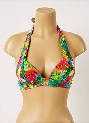 Sutien de costum de baie închidere cu legături de legat top sutien push-up verde BANANA MOON femeie